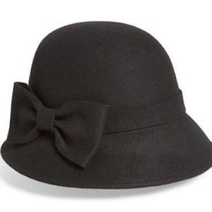 Kate Spade black bow wool hat